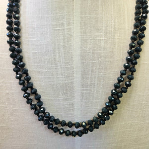 Navy Blue Beaded Necklace