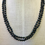 Navy Blue Beaded Necklace
