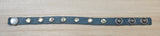 Teal Blue Diamond Studded Leather Bracelet