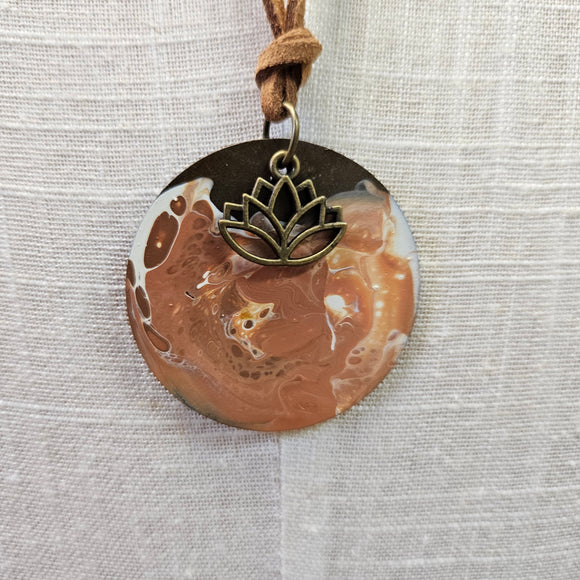 Lotus Flower Orange Necklace