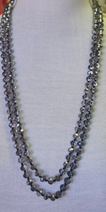 Silver Grey Beaded Necklace