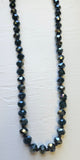 Iridescent Midnight Teal Beaded Necklace