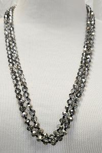 Grey Champagne Silver Necklace