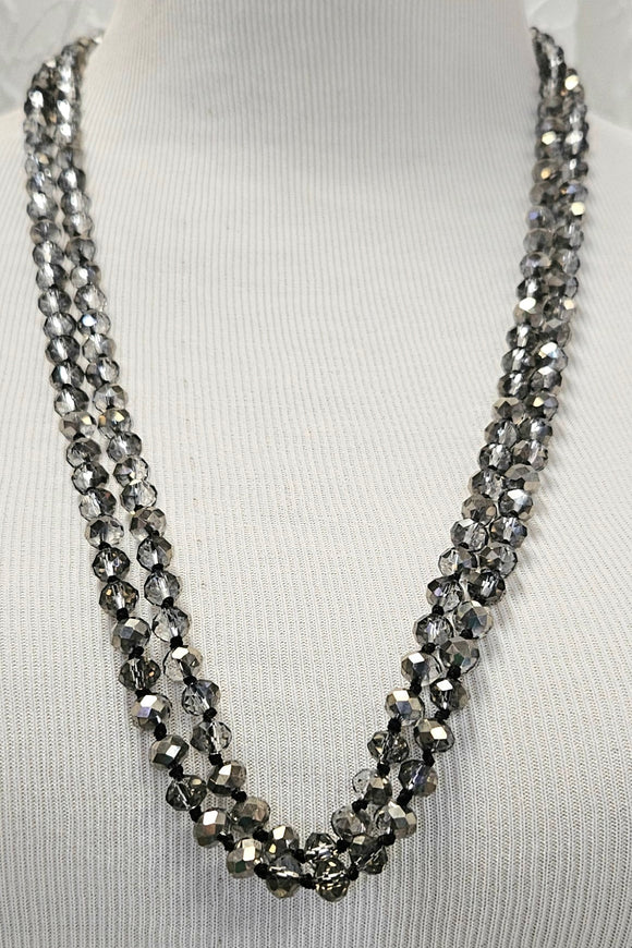 Grey Champagne Silver Necklace