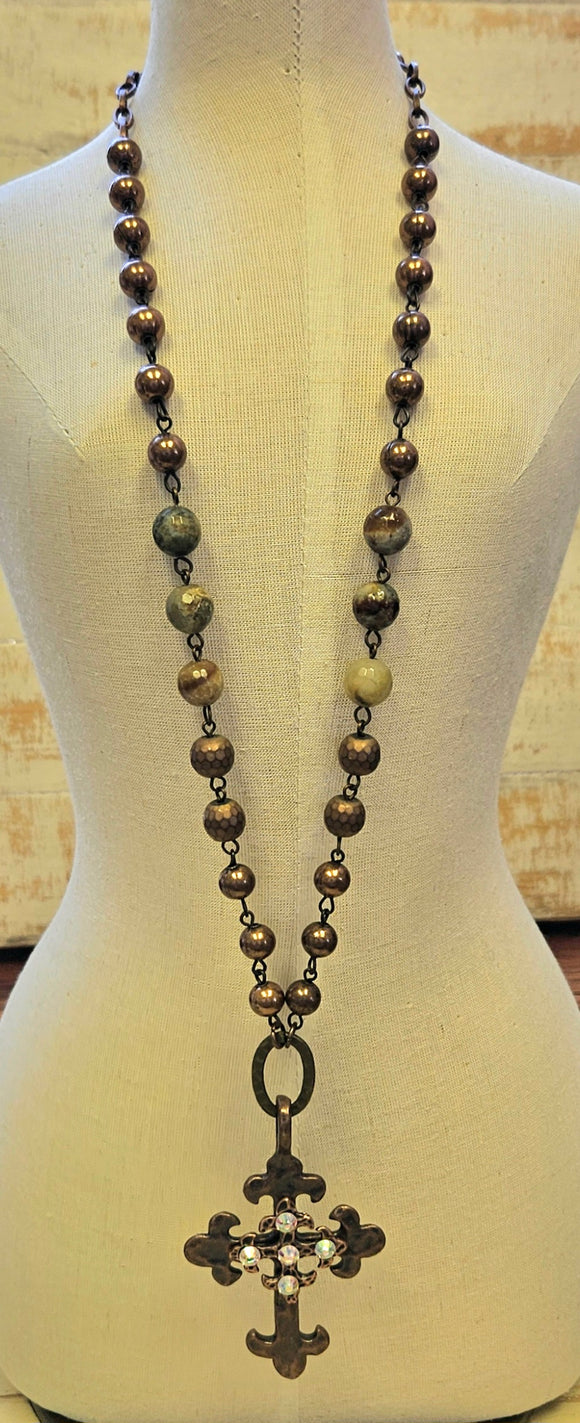 Beaded Cross Necklace