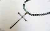 Stone Necklace With Antique Cross