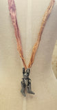 Bunny Necklace With Orange & Blue String