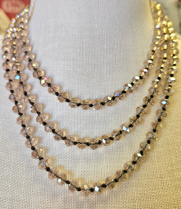 Rose Champagne Beaded Necklace
