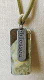 Green & White Necklace With Blessed Pendant