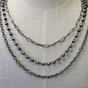 Three Strand Silver Necklace