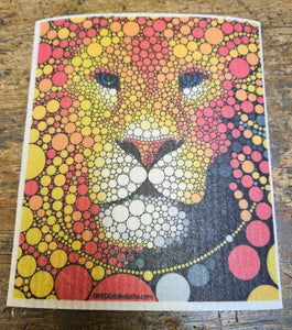 Swedish dishcloth colorful lion