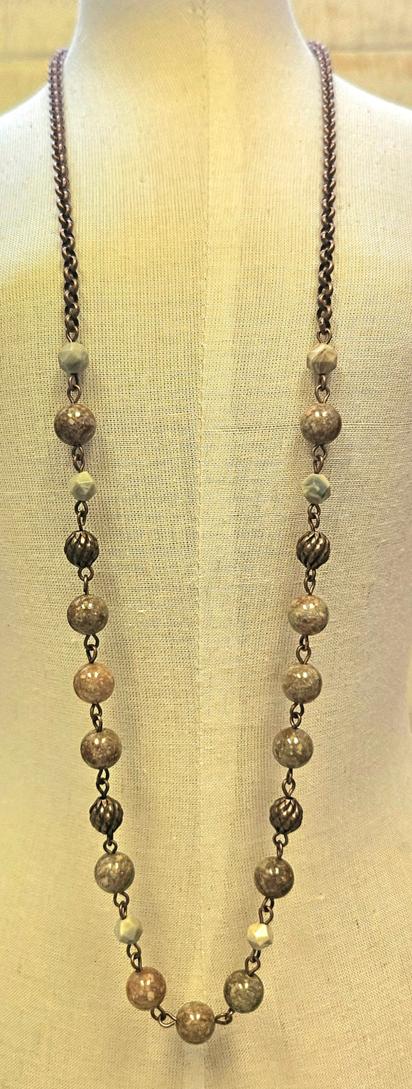 Autumn Jasper Copper Necklace