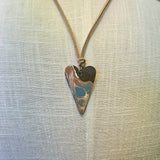 Orange, Blue, & White Heart Necklace