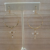 Gold Or Silver Diamond Cross Earrings. Sold Seperate