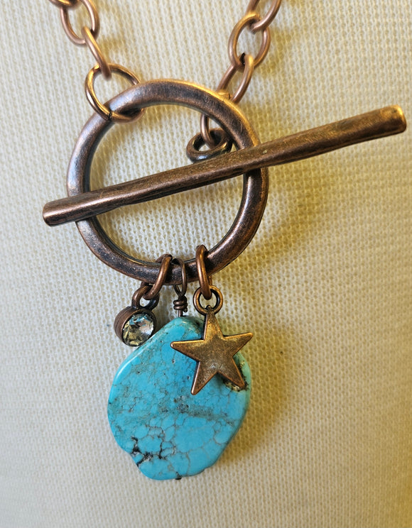Turquoise And Star Pendant Necklace