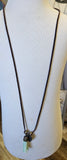 Brown Necklace With Mint Green Tassle