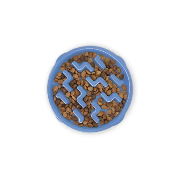 Outward Hound - Fun Feeder Slo Bowl - Blue Small