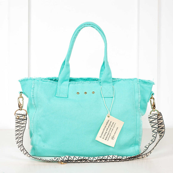 Luna Fringe Canvas Crossbody Tote Bag