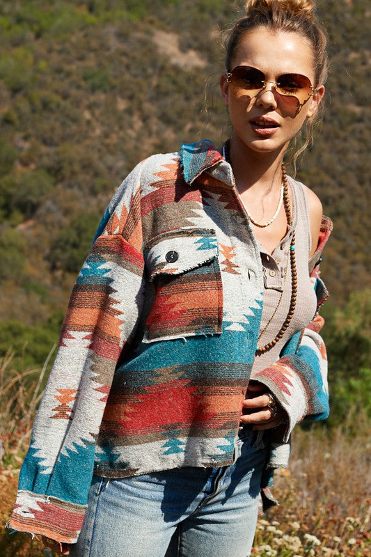 Eldora Rust & Teal Aztec Jacket