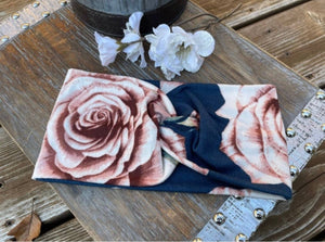 Floral wide twisted headband