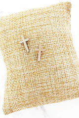 Petite Rose Gold tone Cross Earrings