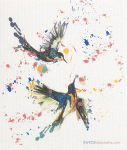 SWEDEdishcloths - Swedish Dishcloth 2 Playing Hummingbirds Spongecloth