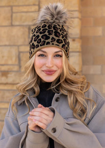 Leopard Knit Hat