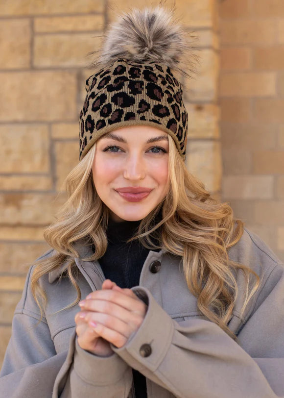 Leopard Knit Hat