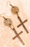 Copper Cross Earrings
