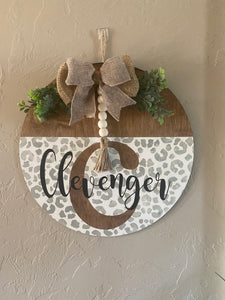 Leopard Print Name Door Hanger