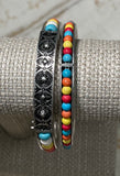 Stretch Multi Color Silver Bracelets-Set
