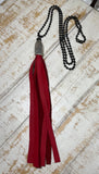 Silver Spoon Necklace - Black, White and Teal