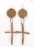 Copper Cross Earrings