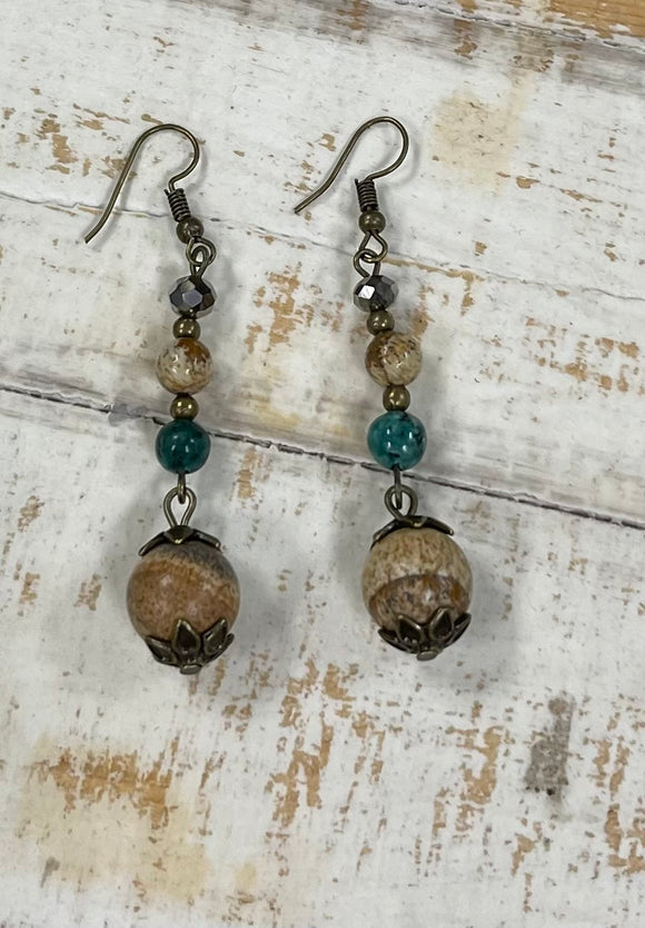 Floral Earth Tones Earrings